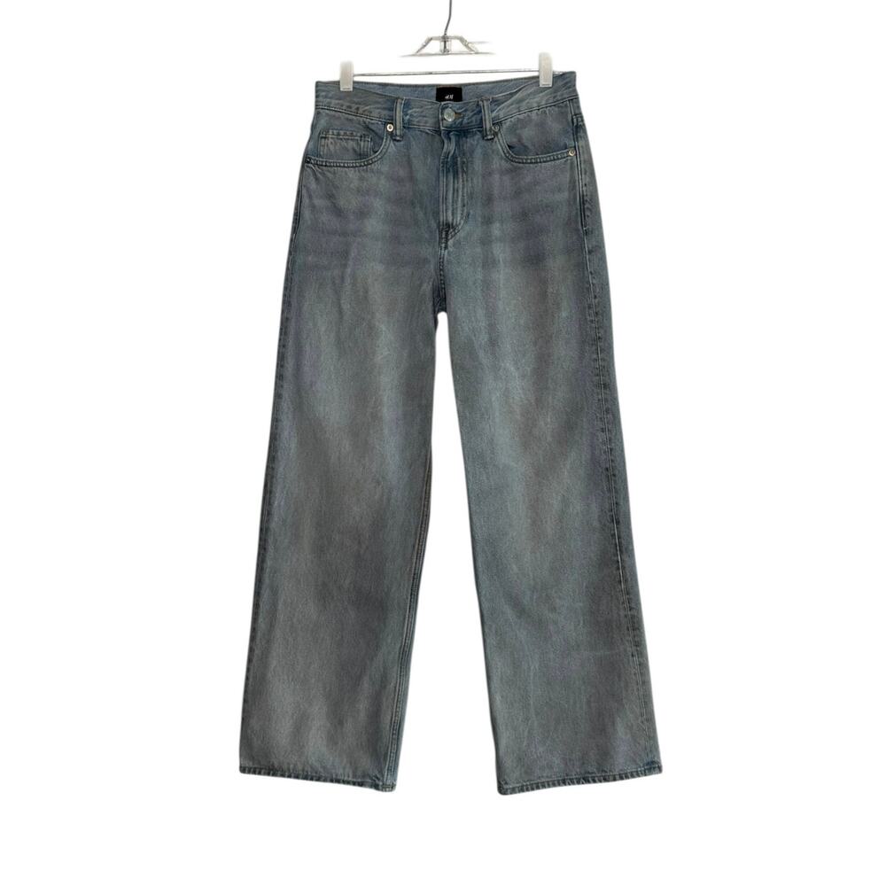 H&M lose fit mud wash wide legs jeans size 30
